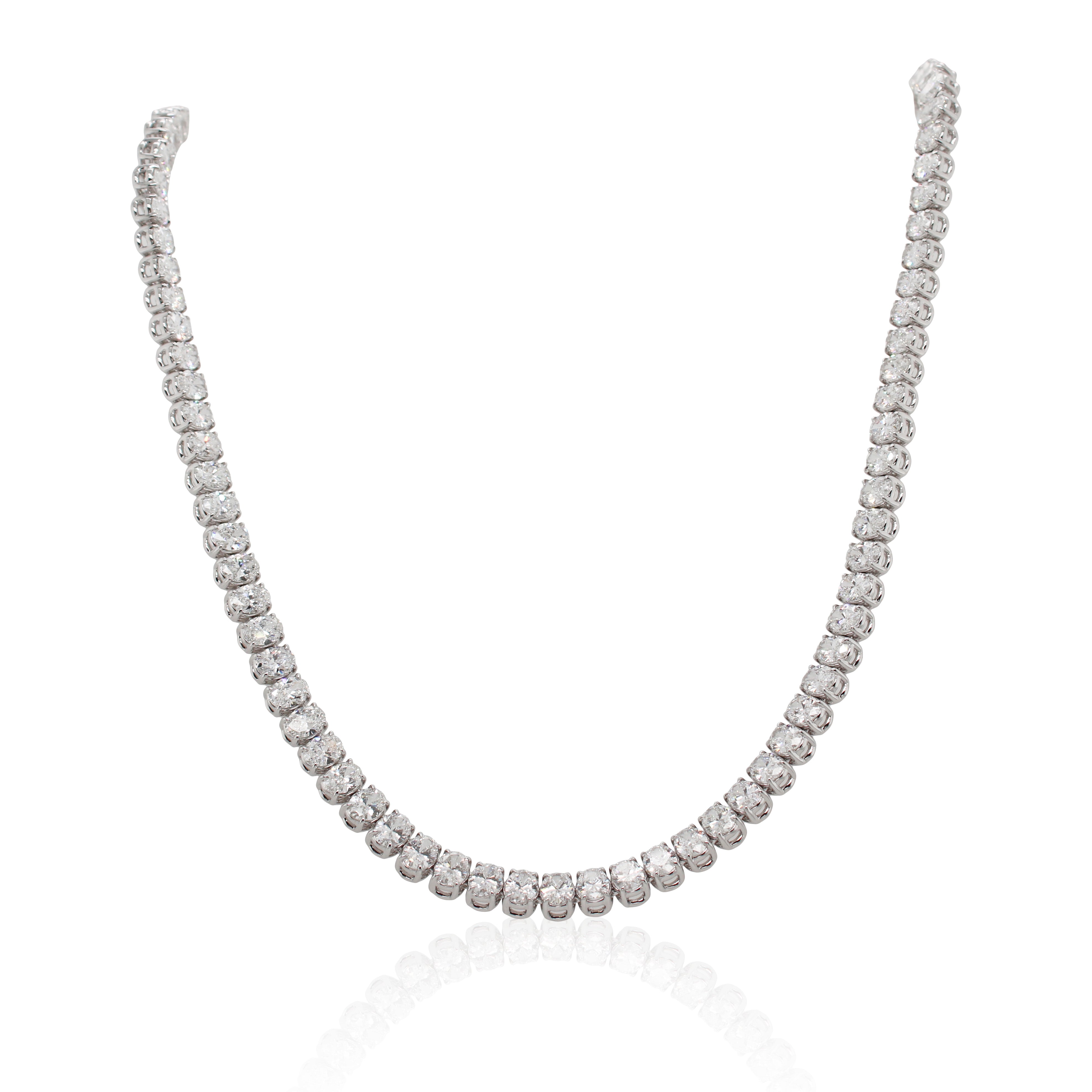Oval Diamond Tennis Necklace