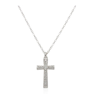 White Gold Diamond Cross Pendant