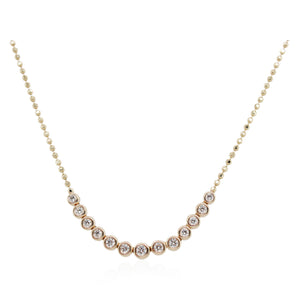 Bezel Set Diamond Curve Necklace