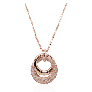 Rose Gold Double Circle Diamond Pendant