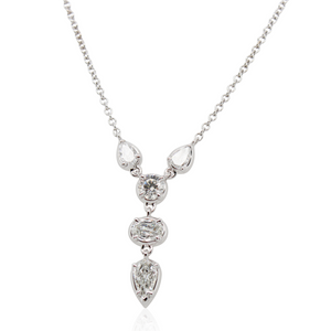White Gold Diamond Drop Necklace