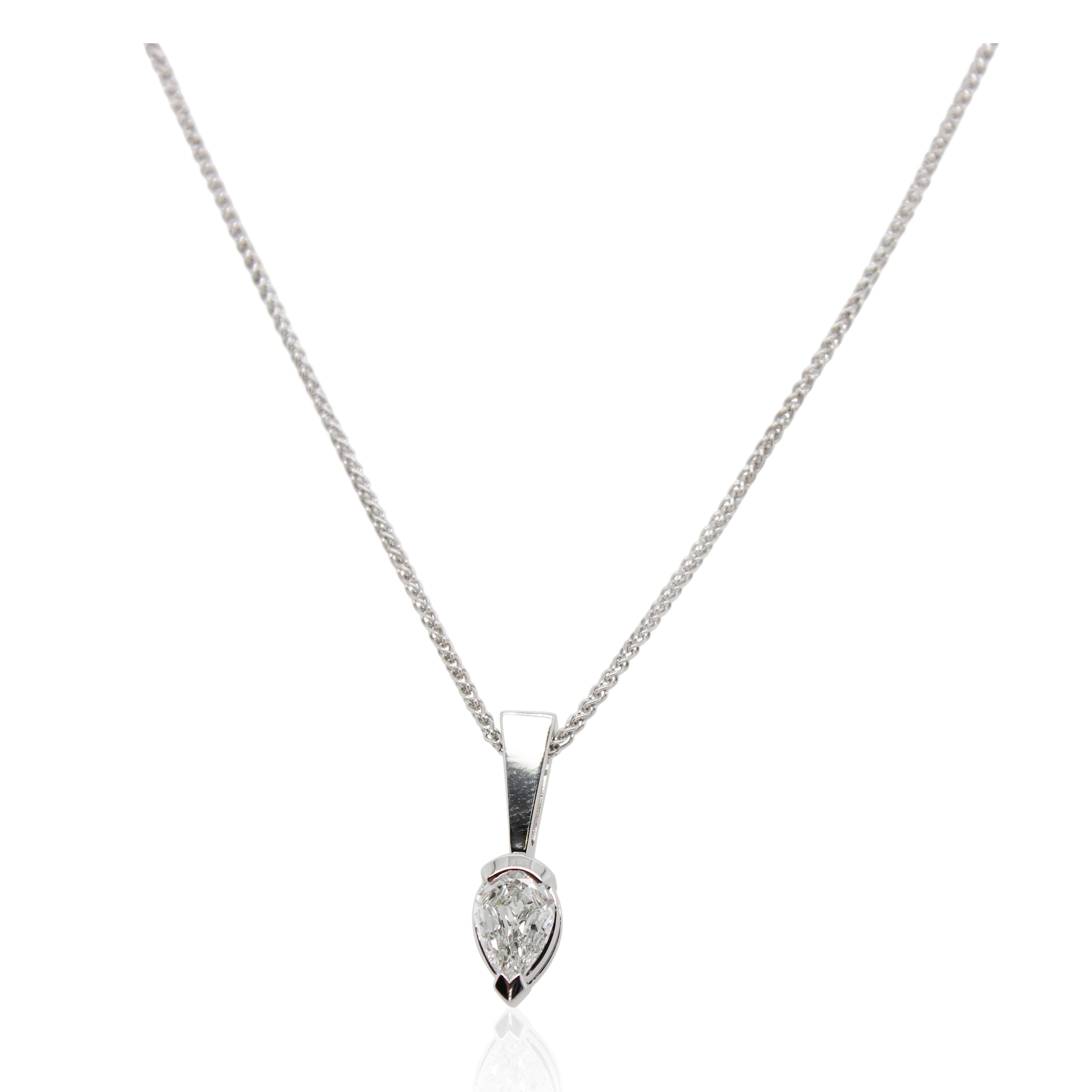 0.40ct L'Amour Crisscut Pear Shaped Diamond Pendant