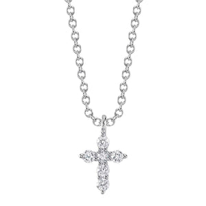 White Gold Diamond Cross Pendant