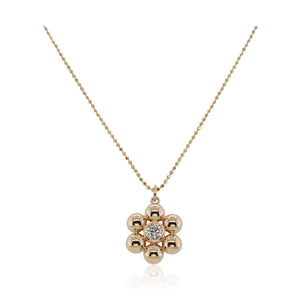 Bezel Set Diamond Flower Pendant
