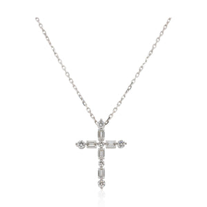 Roberto Coin White Gold Diamond Cross Necklace