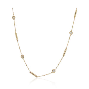 Roberto Coin 6 Diamond Bar Necklace