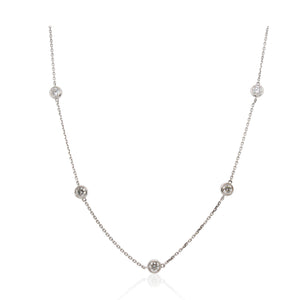 1.76ct Total Weight Diamond Station Necklace