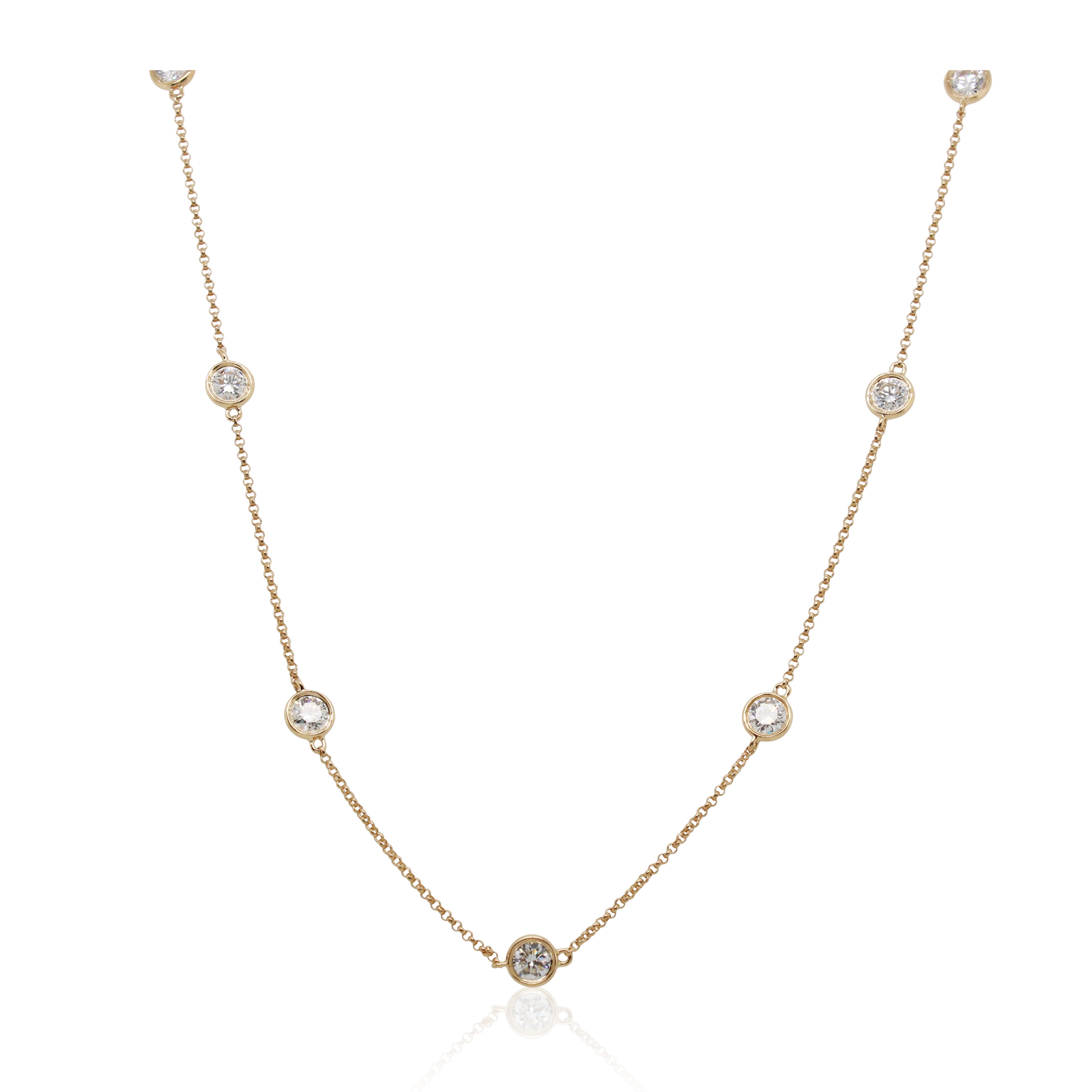 1.87ct Total Weight Diamond Station Necklace