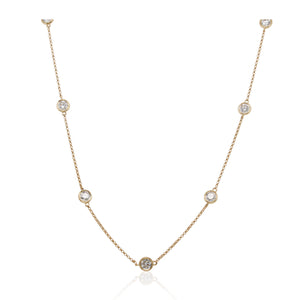 1.87ct Total Weight Diamond Station Necklace