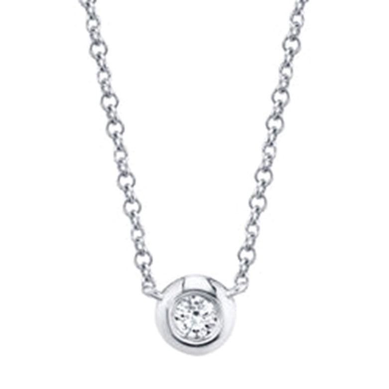 0.20ct Bezel Set Diamond White Gold Pendant