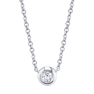 0.20ct Bezel Set Diamond White Gold Pendant