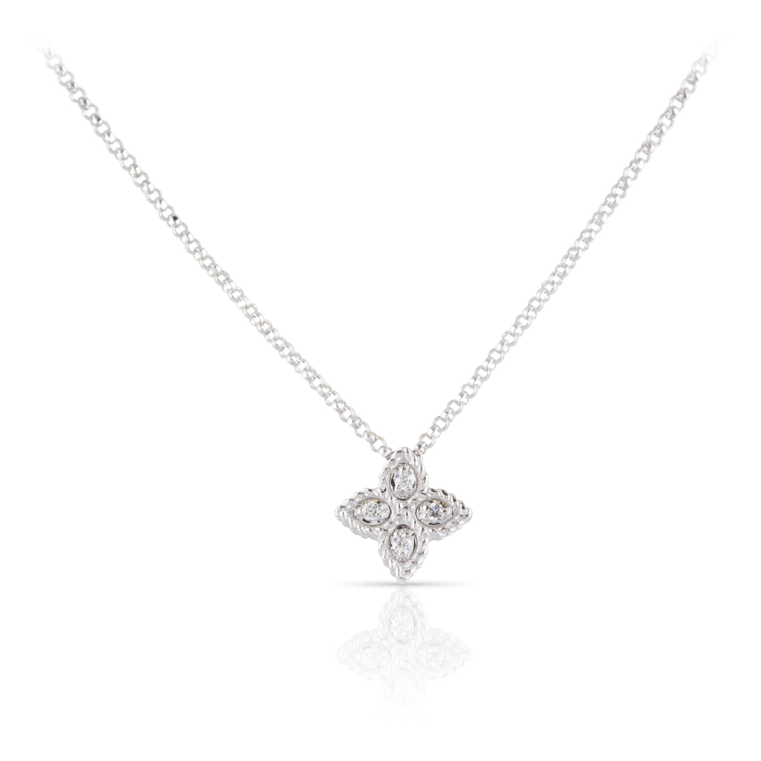 Roberto Coin Diamond Princess Flower Pendant