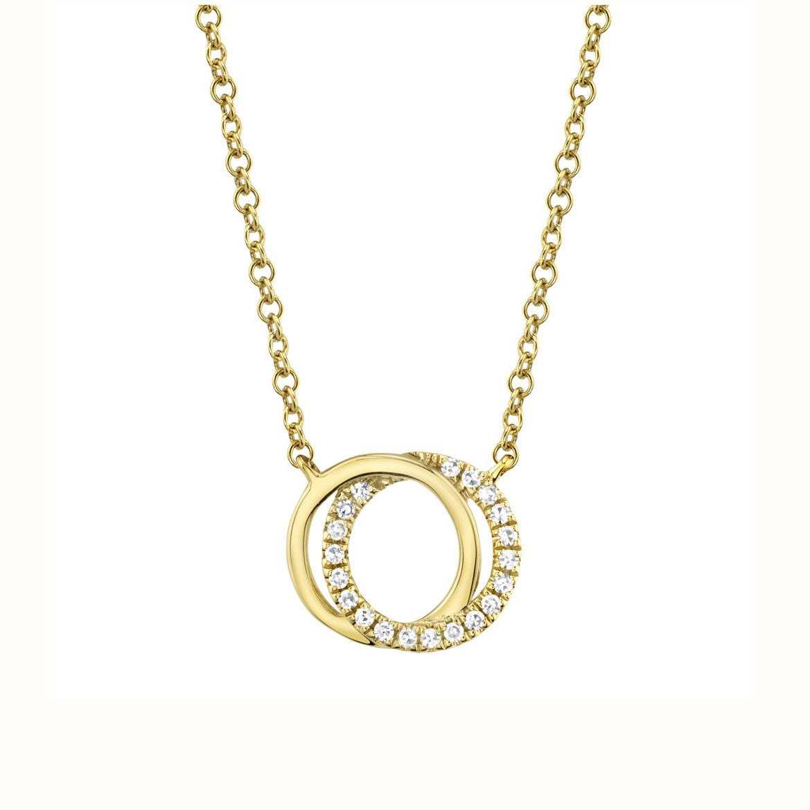 Diamond Love Knot Circle Necklace