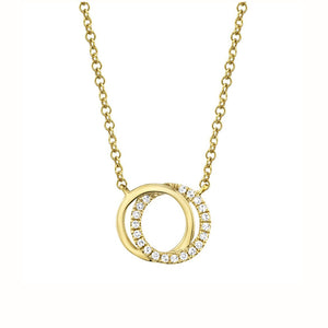 Diamond Love Knot Circle Necklace