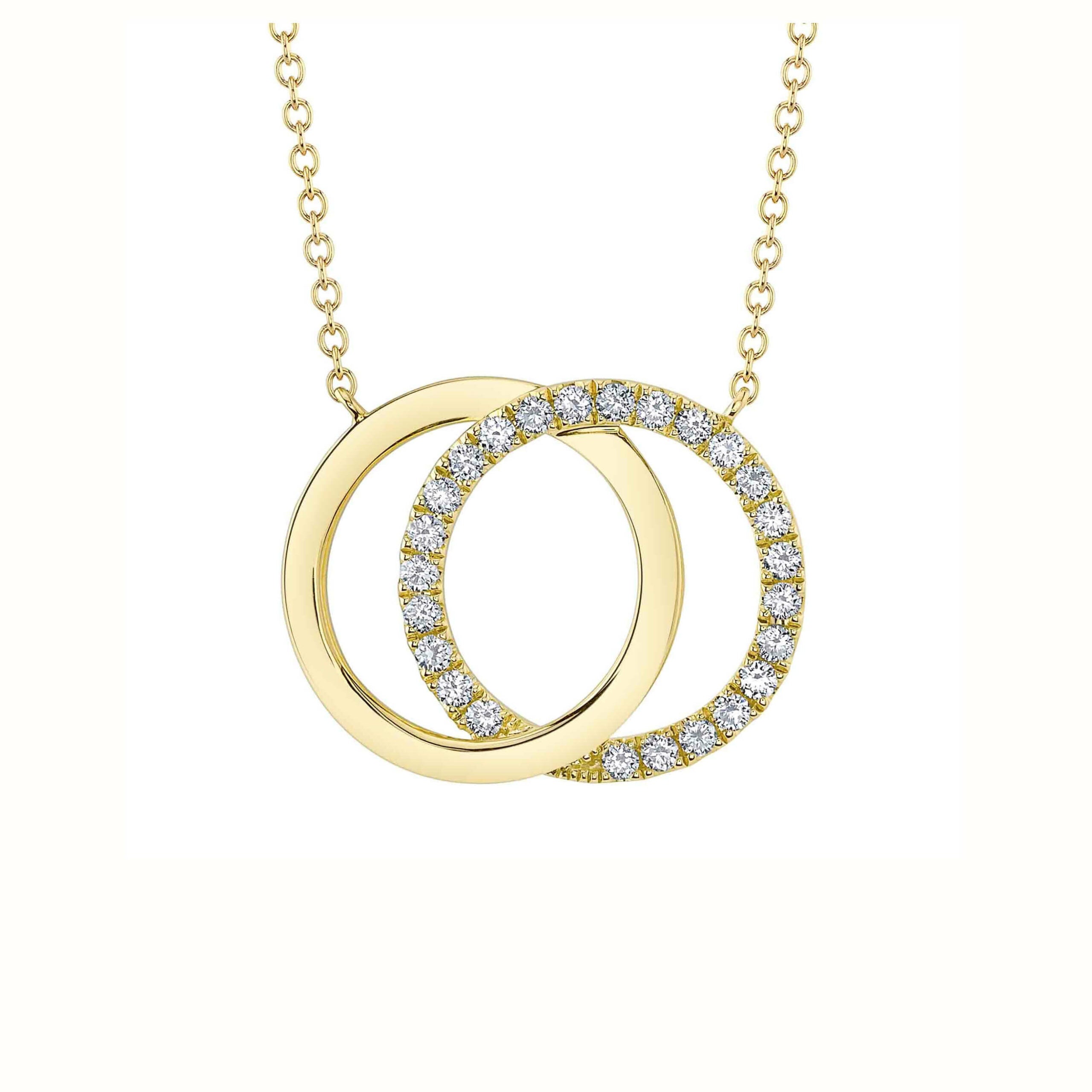 Love Knot Circle Diamond Necklace