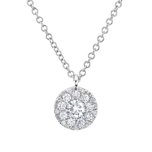 Diamond Halo Cluster Pendant