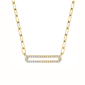 Diamond Paper Clip Chain Necklace