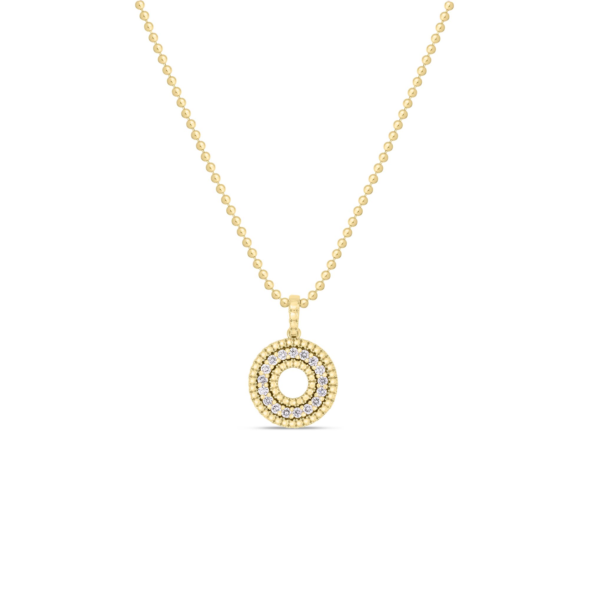 Roberto Coin Yellow Gold and Diamond Circle Pendant