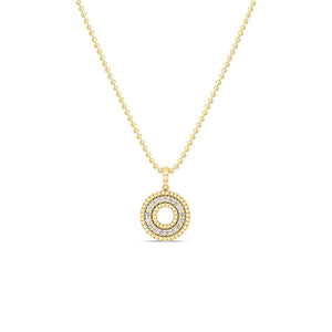 Roberto Coin Yellow Gold and Diamond Circle Pendant