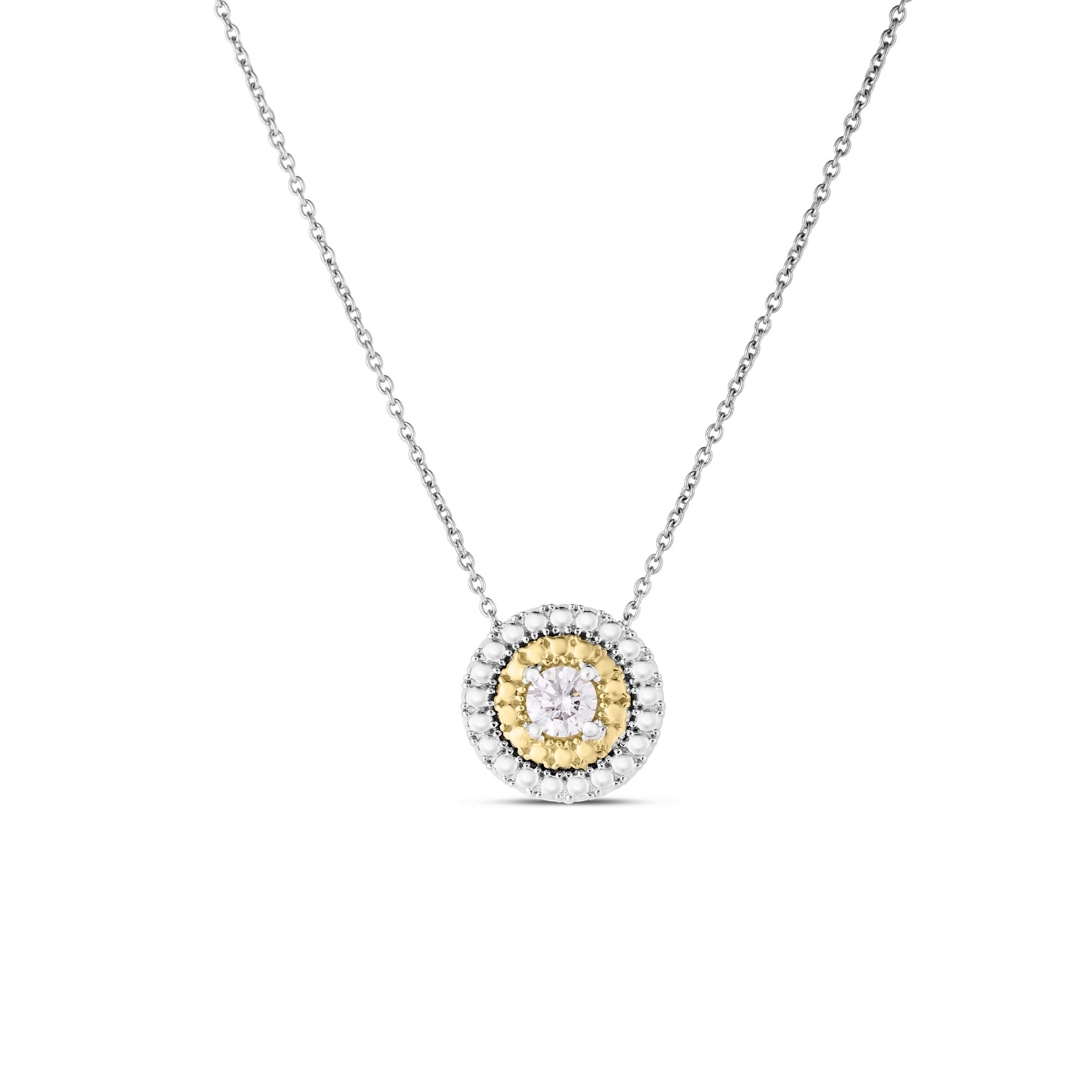 Roberto Coin Diamond Halo Dot Necklace