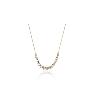 Yellow Gold Diamond Curved Necklace