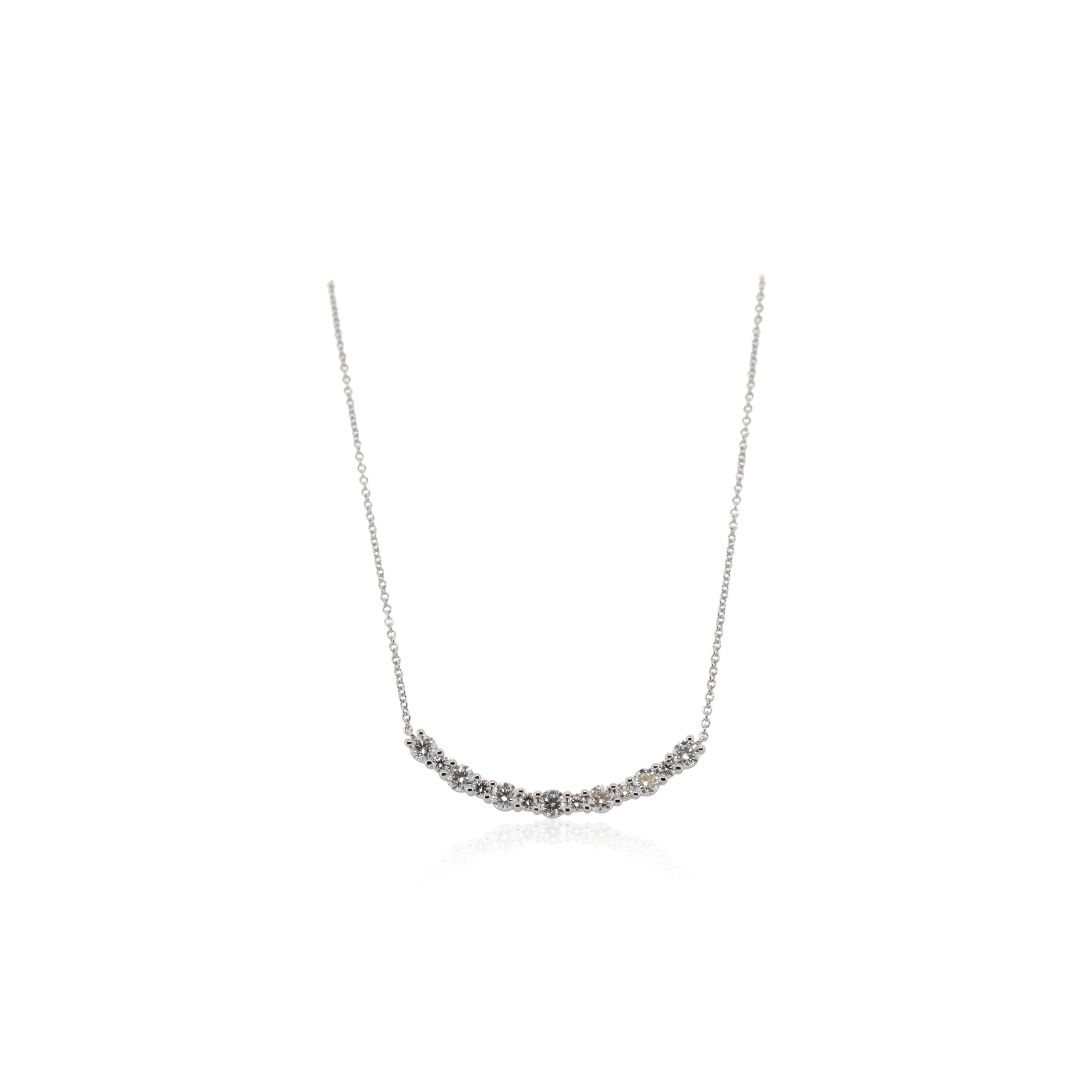 Alternating Diamond Curve Bar Necklace