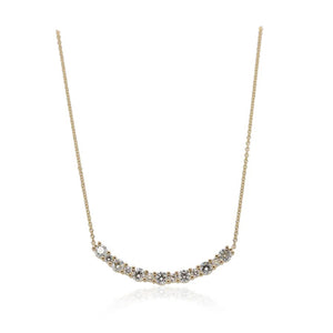 Yellow Gold Curve Bar Necklace