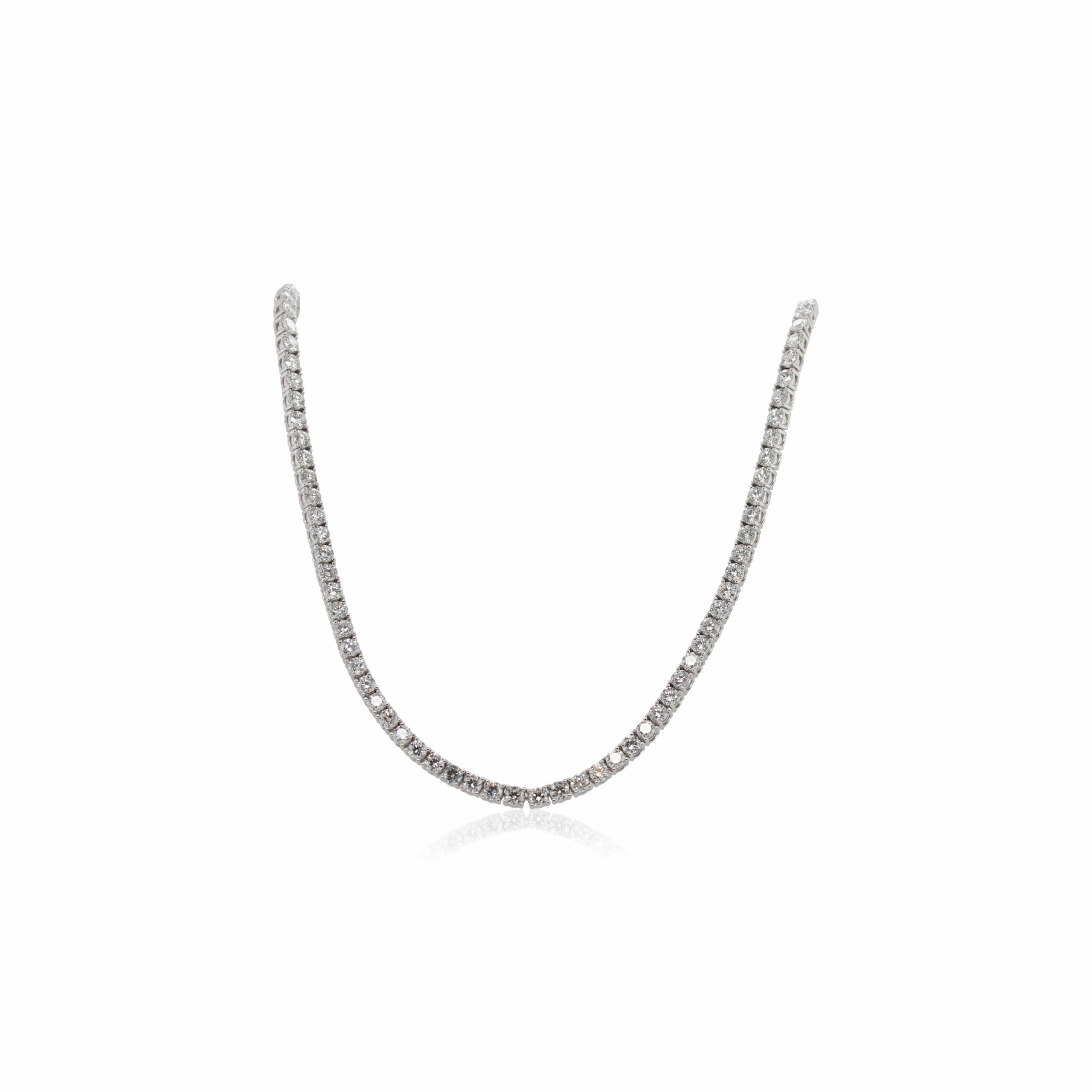 Four Prong Diamond Tennis Necklace