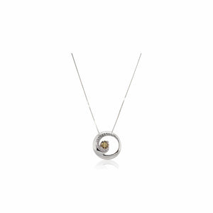 Fancy Light Brown Diamond Round Swirl Pendant