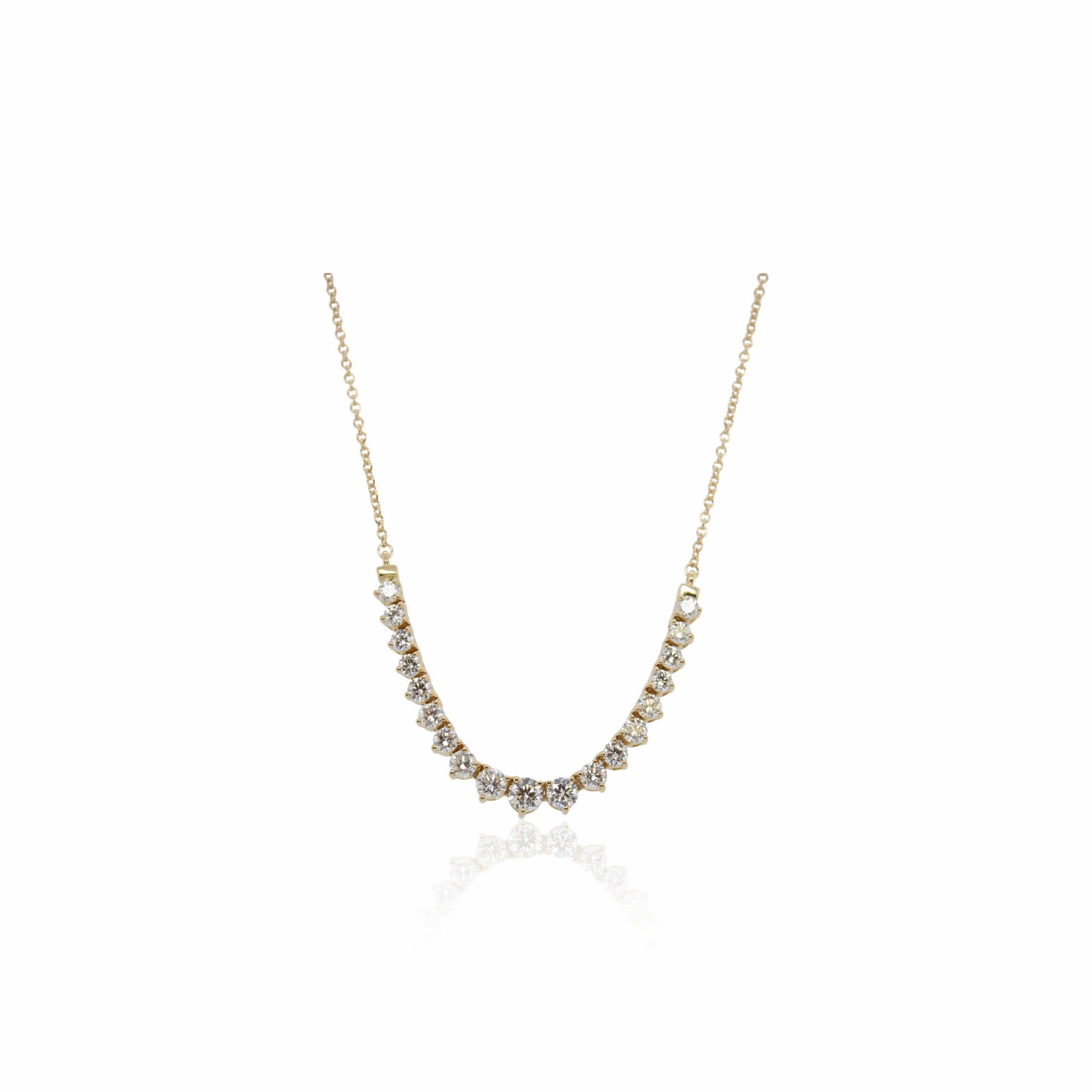 Yellow Gold Diamond Curve Necklace