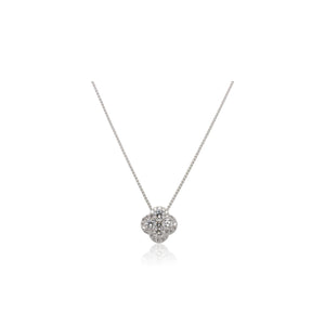 Diamond Halo Floral Pendant
