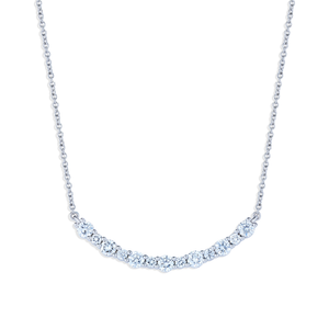 Alternating Diamond Curve Bar Necklace
