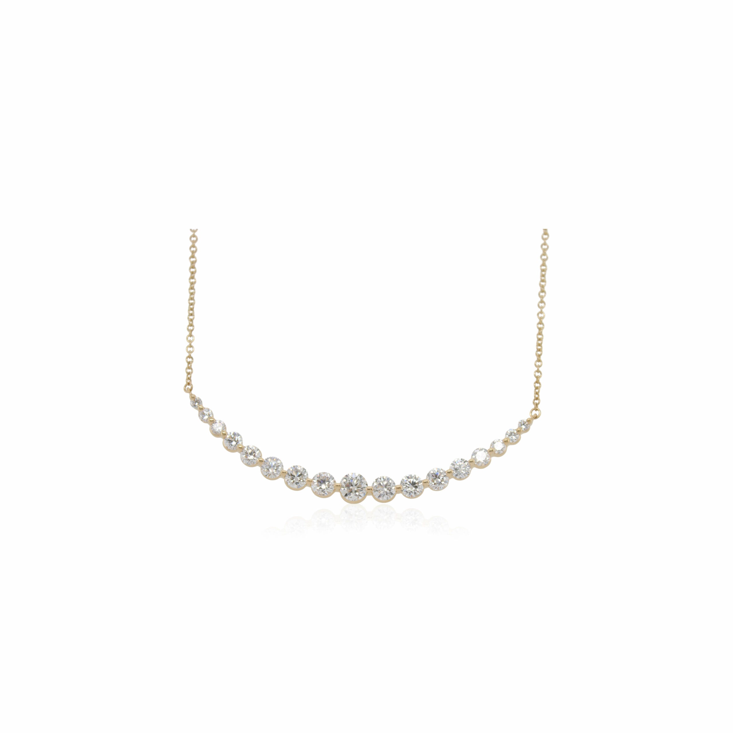 Diamond Gradient Curve Bar Necklace