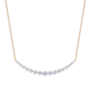 Diamond Gradient Curve Bar Necklace