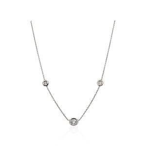 Roberto Coin White Gold Diamond Station Necklace