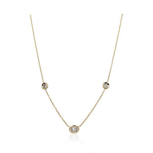 Roberto Coin Three Station Diamond Necklace