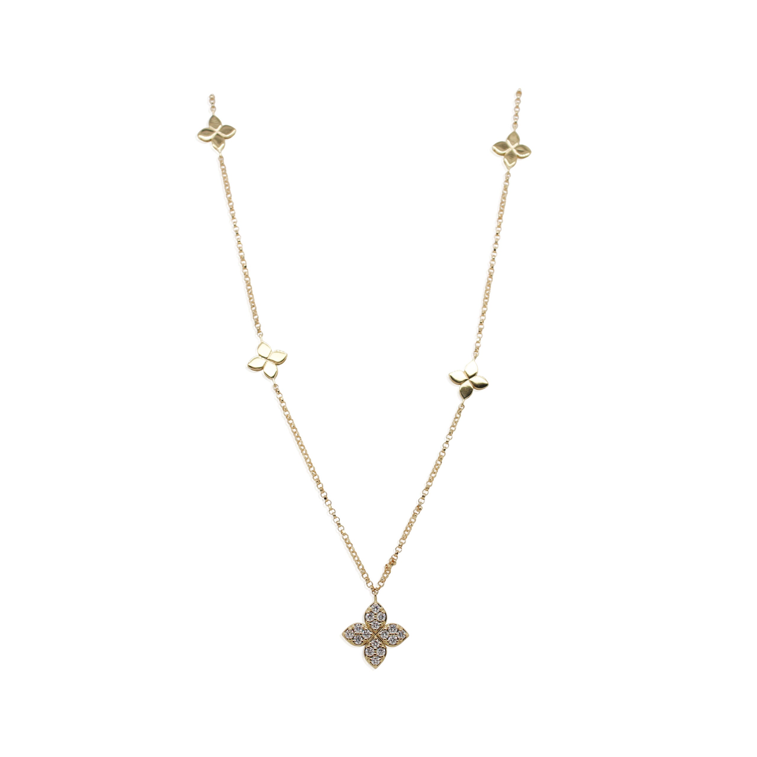 Roberto Coin Yellow Gold Diamond Necklace
