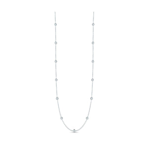 Roberto Coin White Gold 21 Diamond Station Necklace