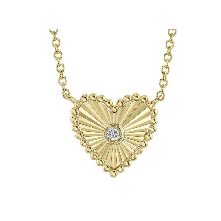 Beaded Edge Heart Necklace