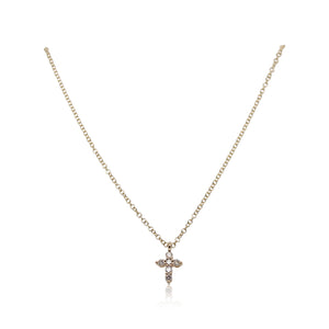 Yellow Gold Diamond Cross Pendant