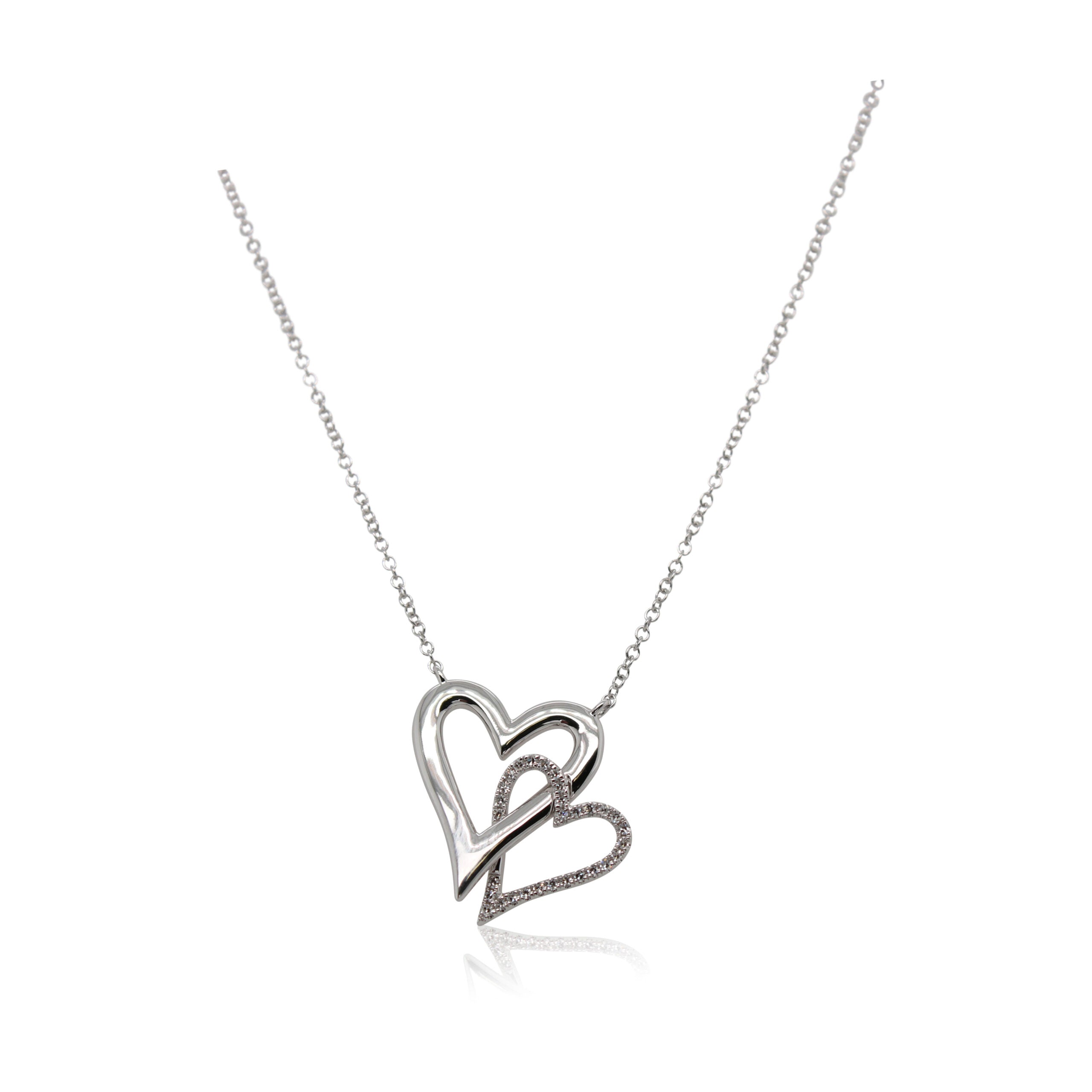 Double Heart Diamond Pendant