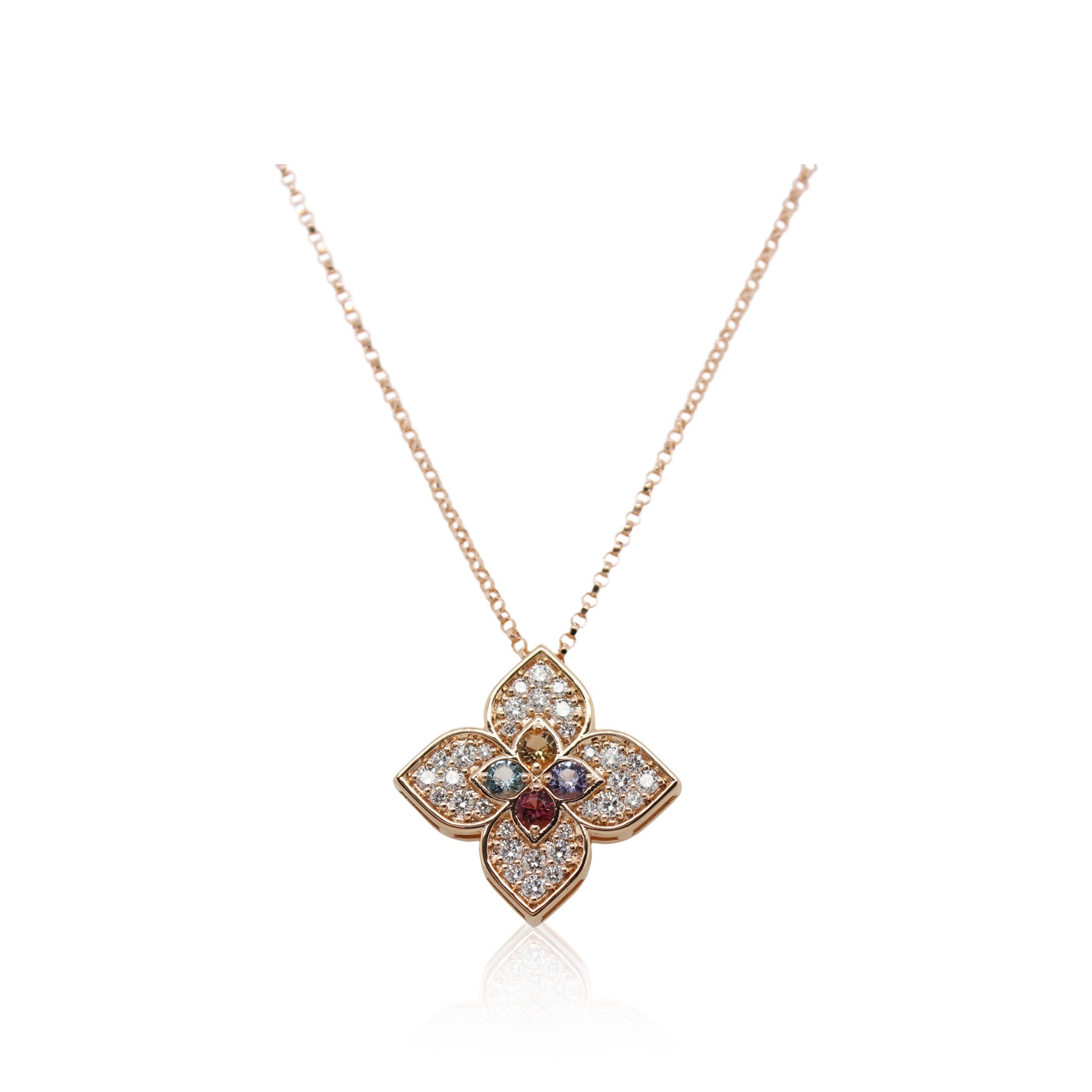 Roberto Coin Rose Gold Venetian Princess Diamond Necklace