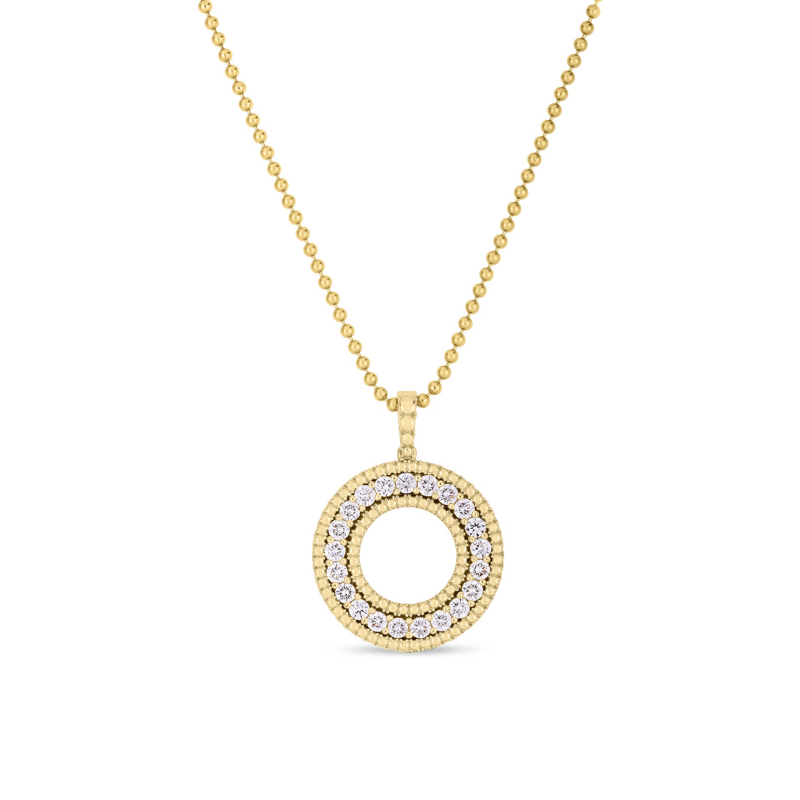 Roberto Coin Yellow Gold Siena Large Diamond Circle Necklace