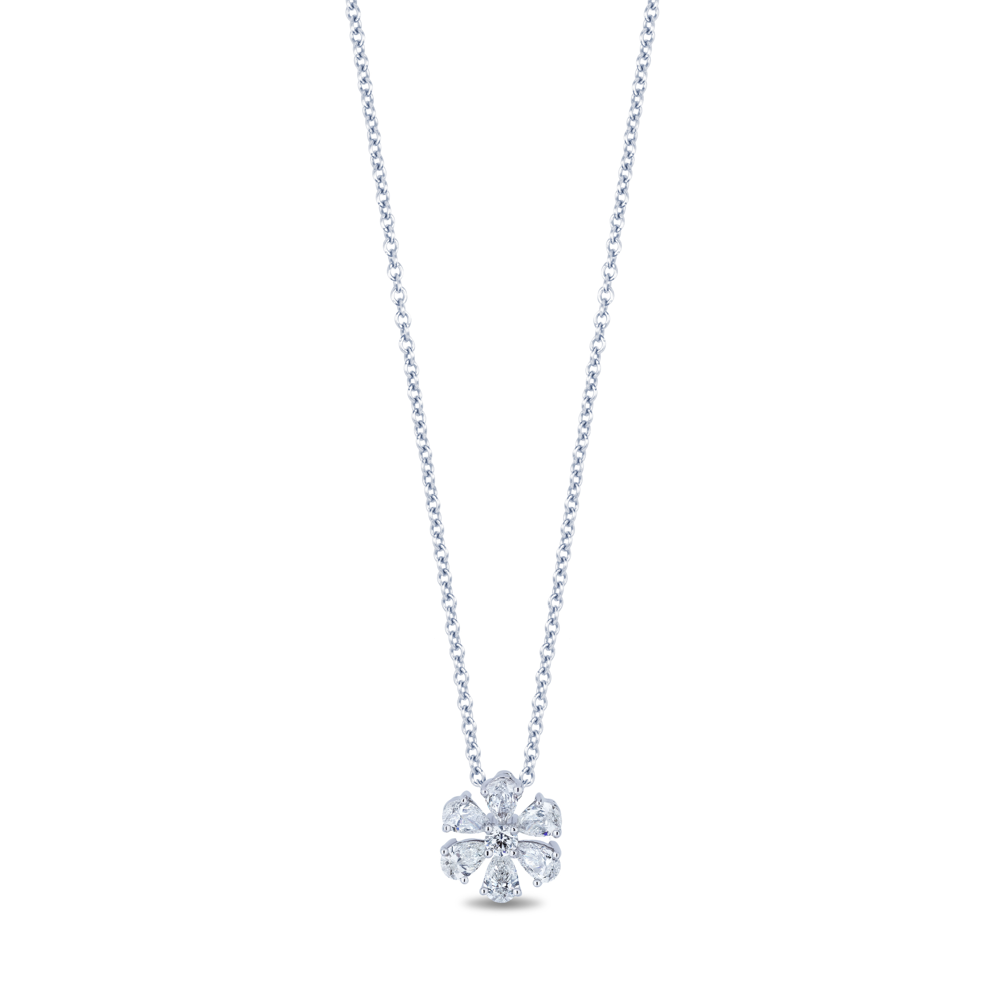 White Gold Diamond Floral Pendant