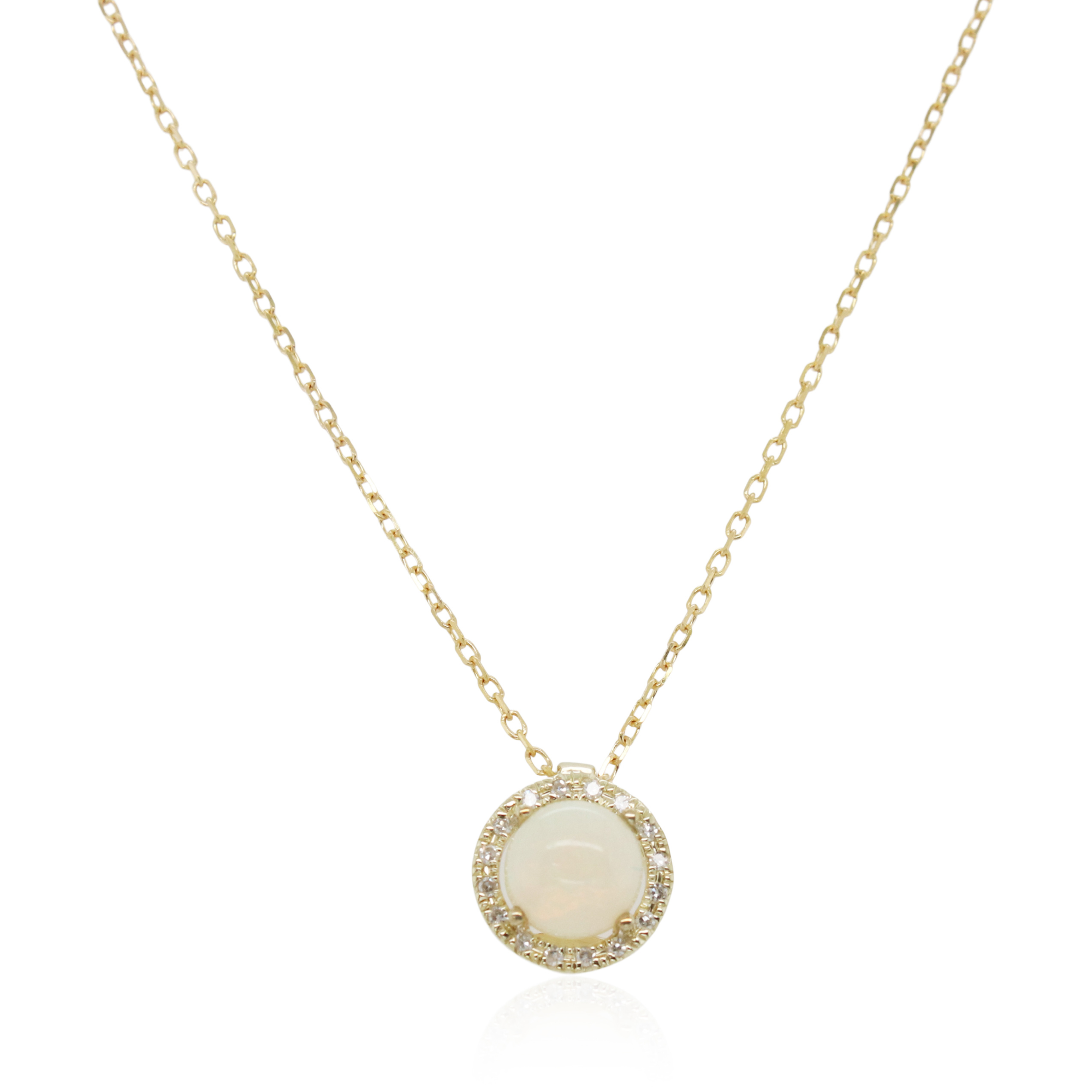 0.60ct Cabochon Opal and Diamond Pendant