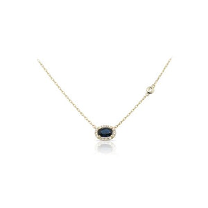 Oval Sapphire and Diamond Necklace