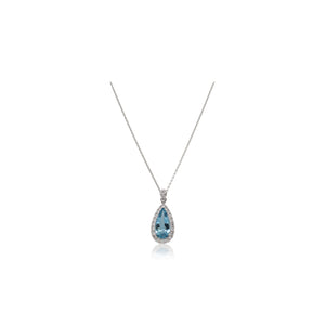 Aquamarine and Diamond Pendant