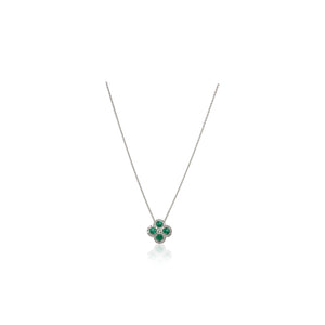 Floral Emerald and Diamond Pendant