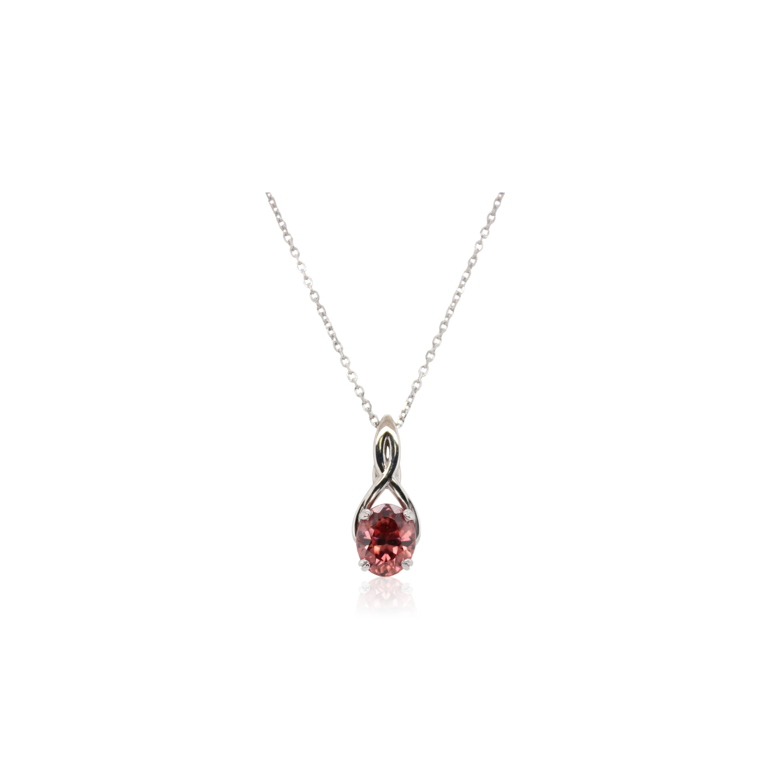 Oval Rose Zircon Pendant