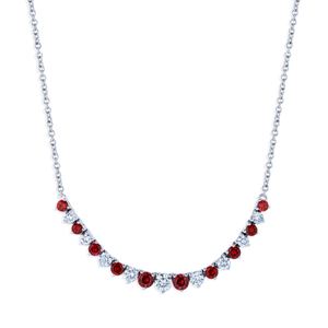 Ruby and Diamond Curve Necklace